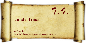 Tasch Irma névjegykártya